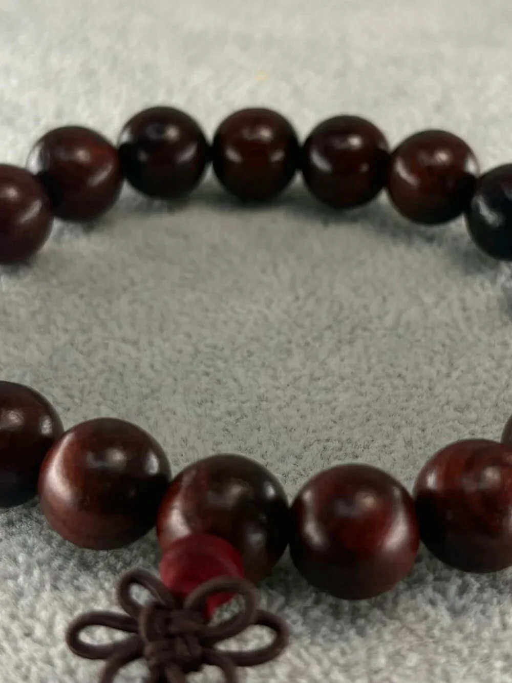 Natural Suanzhi Wood Bead Bracelet 10mmx19 Black Rosewood Meditation Mala 12.2g